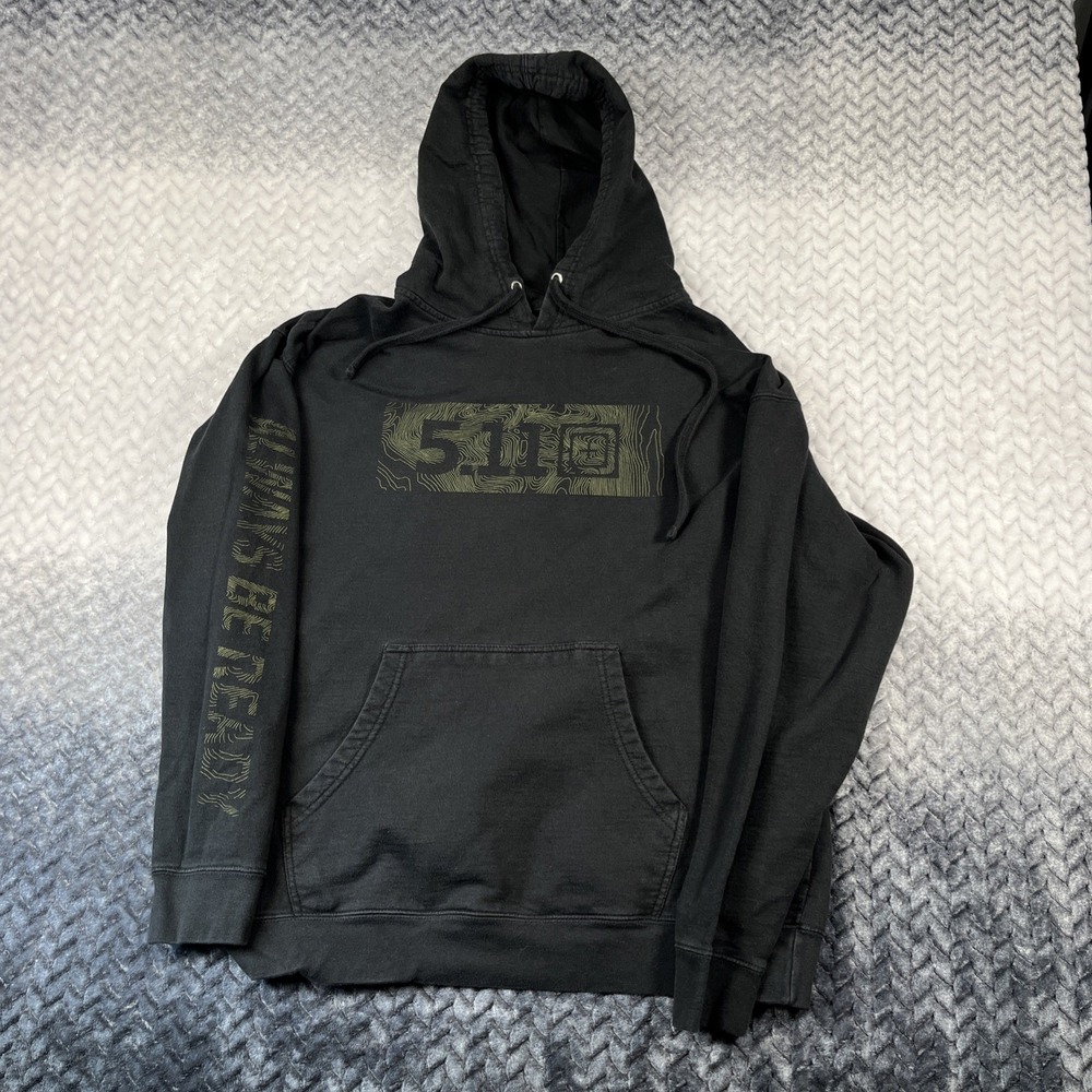 5.11 Tactical Hoodie Mens Size M Black Camo Logo Pullover Sweatshirt Sweater
